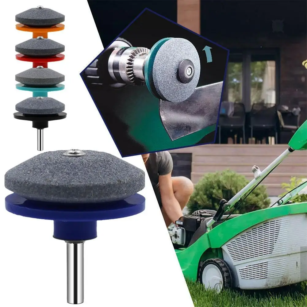 Lawn Mower Sharpener Universal Grinding Hand Drill Multifunctional Knife Wind Sharpener Faster Electric Drill Stone Sharpen C7L7