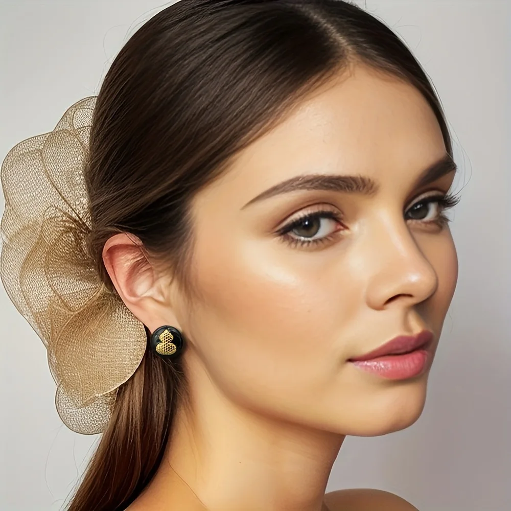 Three-Dimensional Oil Drop Gourd Round Silver Needle Earrings Fashionable Ear Jewelry Light Luxury High-End Feel Ear Jewelry