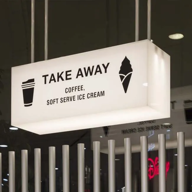 Custom 3D Cube Outdoor Wall Advertising Acrylic Light Box LED Signage and Displays for Store Supermarket Direction