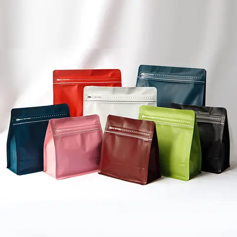 25Pcs Resealable Thicken Side Gusset 알루미늄 호일 지퍼 잠금 밸브 지퍼 가방 열 씰링 커피 콩 차 포장 파우치