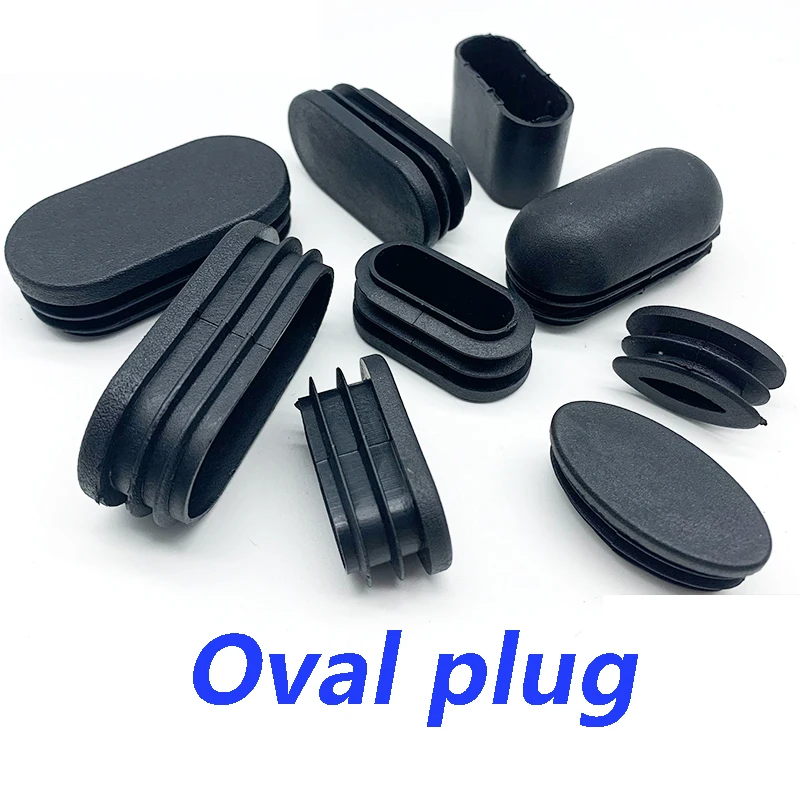 5~25pcs Oval Oblong Plastic Tubes End Caps Bungs Blanking Plugs Pipe Inserts Table Feet Chair Dust Cover Furniture Accessories