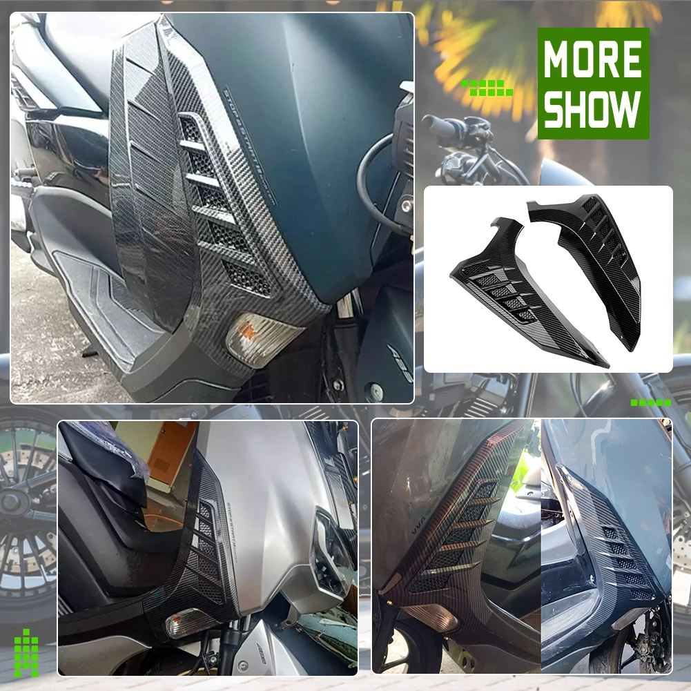Peças de motocicleta com aparência de fibra de carbono, capa de luz de seta, proteção de lâmpada frontal para yamaha nmax155 N-MAX 155 nmax 155 2020-2024