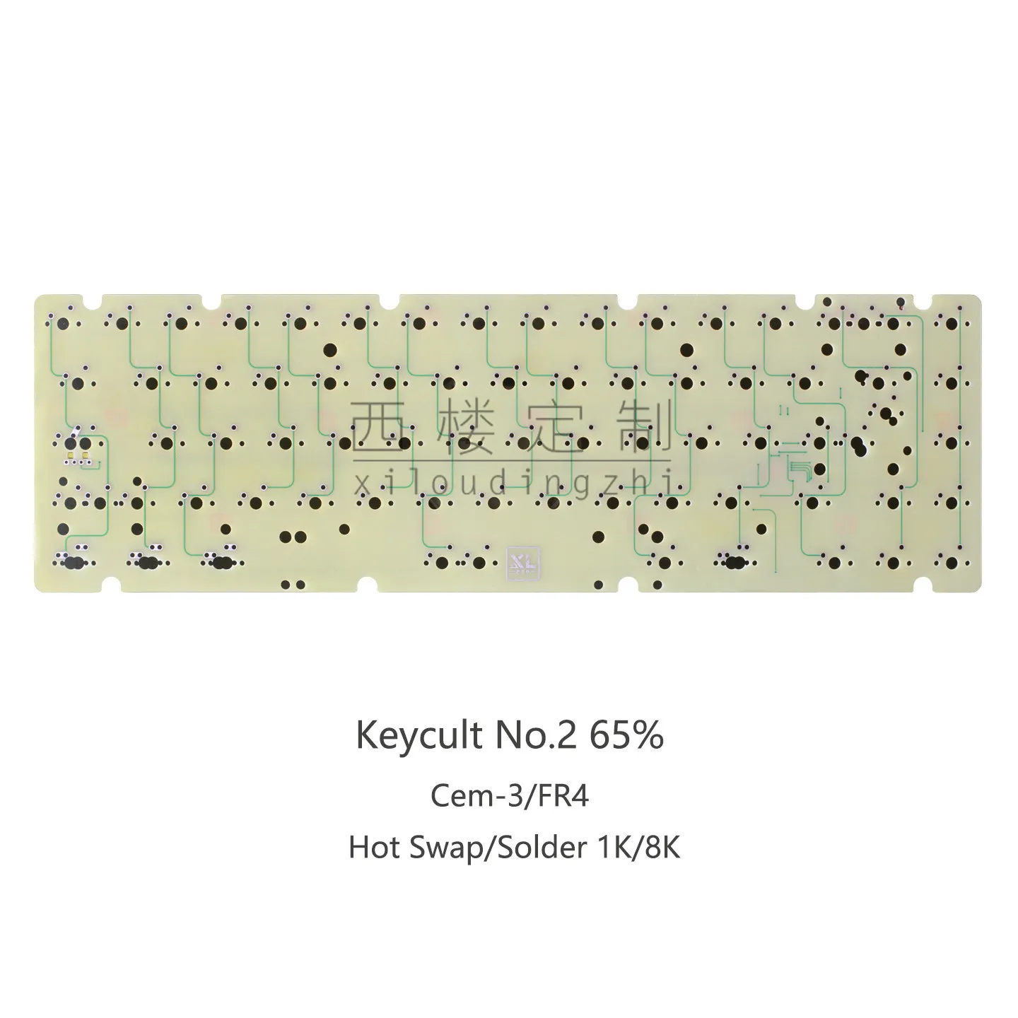 VIA Remap 1.6mm Hotswap or Solderable pcb for Keycult No.2 65 mechanical keyboarod rate with 8k CEM-3/ 1k FR4 base