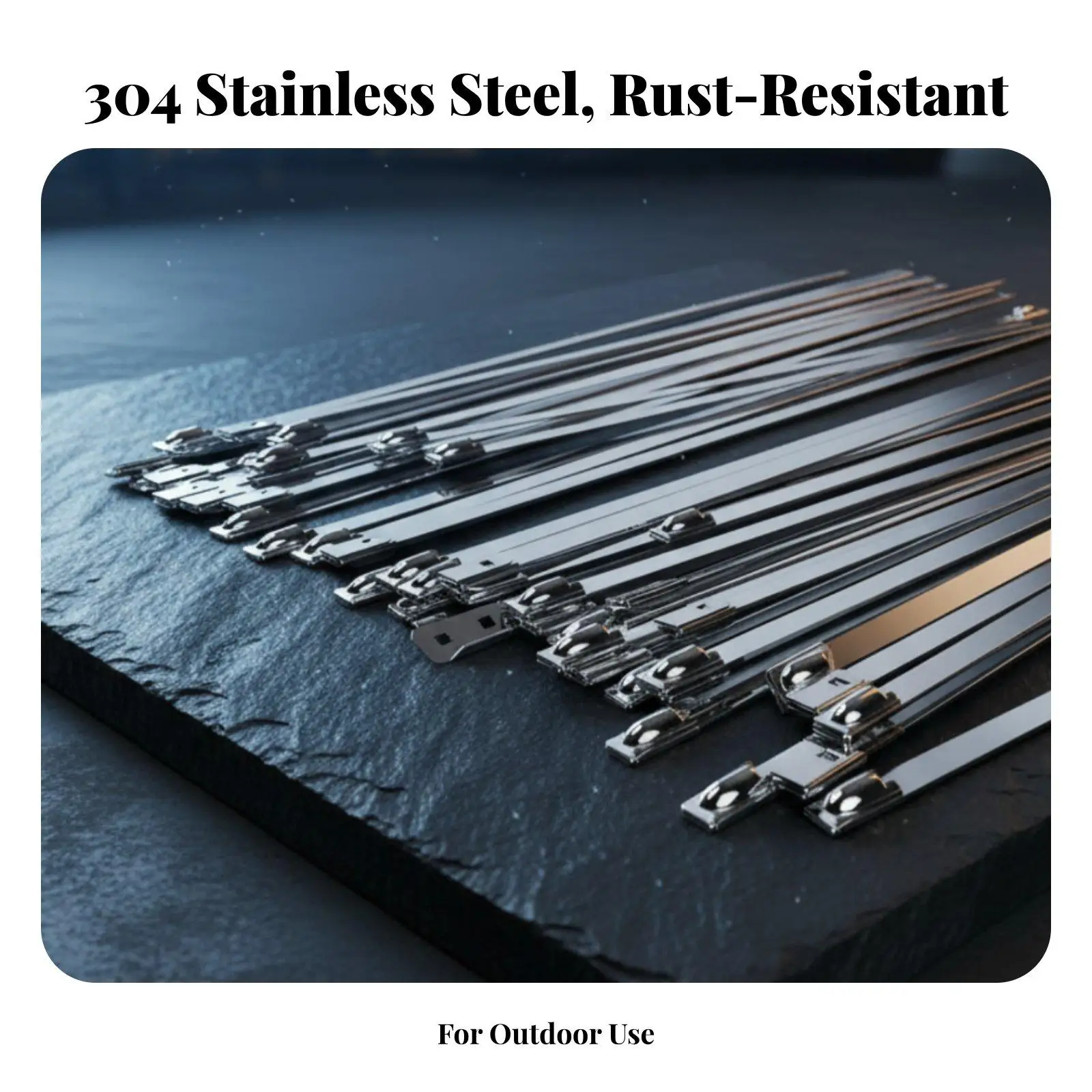100 Pieces Stainless Steel Cable Tie Rust Resistant Stainless Steel Cable Ties Rust Resistant Self-Locking Metal Ties for