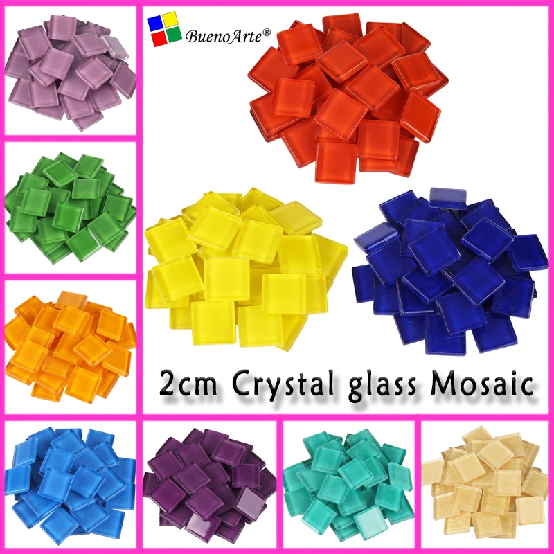 BestTeam Mixed Color Crystal Glass Mosaic Tiles – 300g Pack, 1cm Squares For DIY Crafts, Home Decor & Kids Art Projects