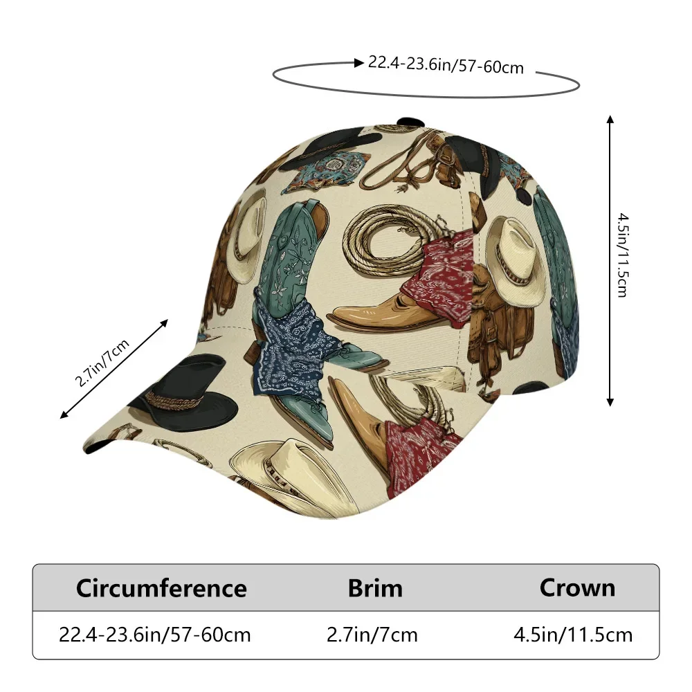 Customization Hats (2D Flat) 1pc Western Cow Elements Baseball Cap, Stylish Baseball Cap For Daily Wear, Outdoor Activities