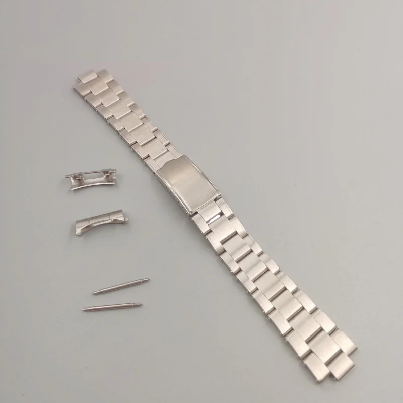 

Simple Silver 20mm 316L Stainless Steel Oyster Rivet Curved End Screws Full Sand Watch Band Strap Bracelet For RLX Watch