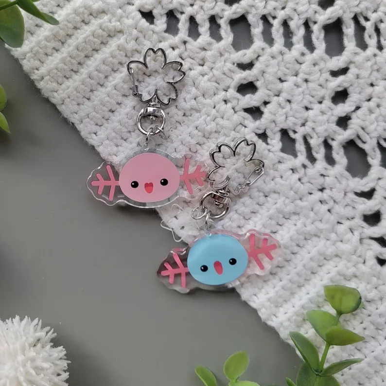Fan‑Art Inspired Wooper Acrylic Keychain Charm, Cute Double‑Sided Printed Bag Accessory, Gift for Pokemon Fans