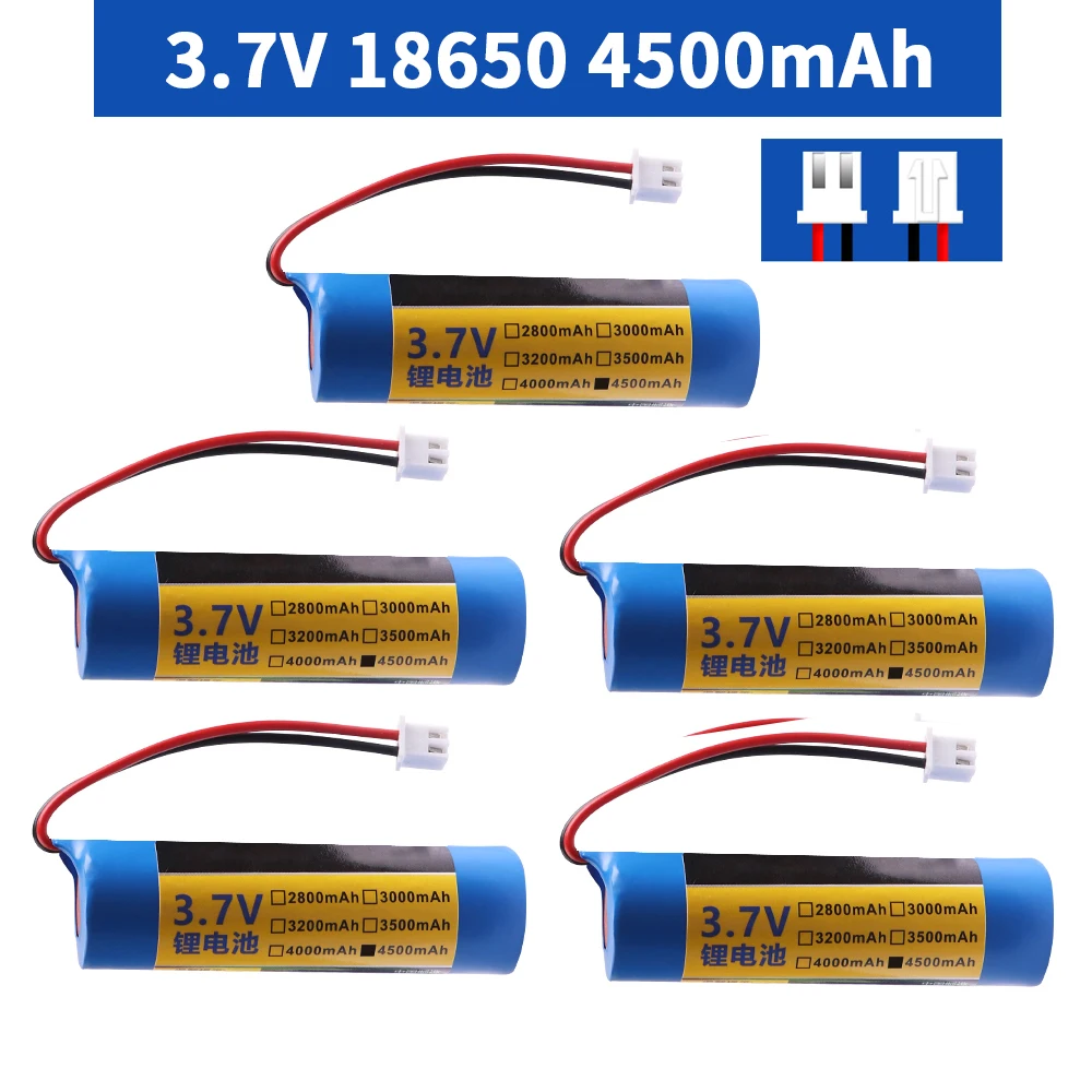 3.7V 4500MAH 18650 lithium ion rechargeable battery with xh2.54 PLUG for replacement socket emergency lighting  Bluetooth parts