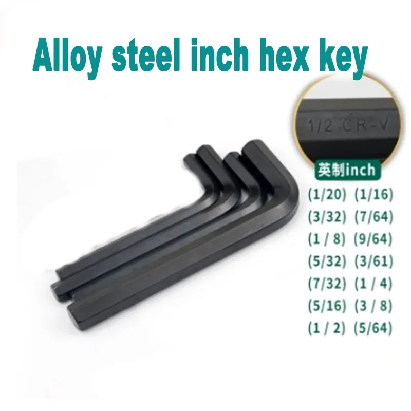 

5-10PCS Black Alloy Steel Allen Key 1/20 1/16 5/64 3/32 1/8 5/32 3/16 7/32 1/4 Inch L Shaped Hex Hexagon Key Allen Wrench
