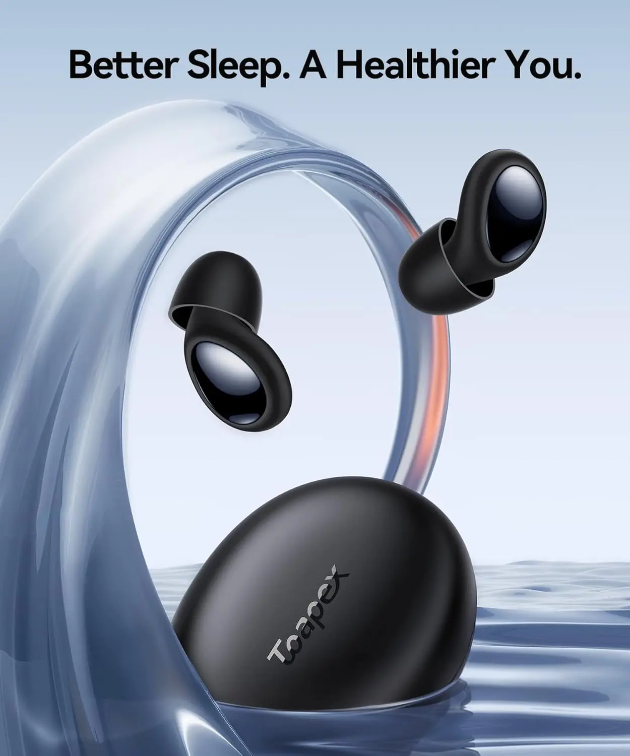 سدادات الأذن لإلغاء الضوضاء أثناء النوم 45db سدادات أذن لإلغاء الضوضاء للنوم من السيليكون قابلة لإعادة الاستخدام مع حافظة 8 أطراف أذن #2