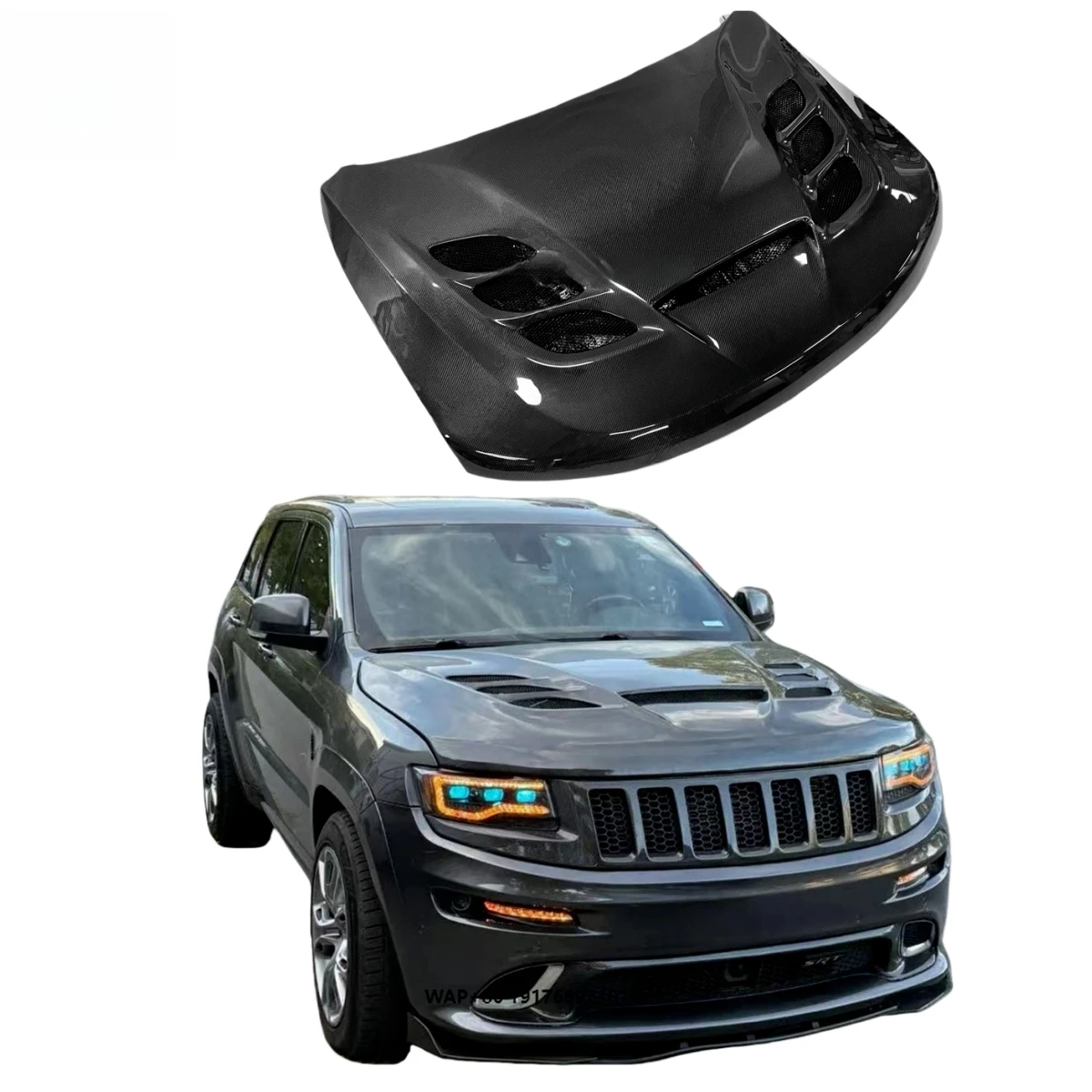 

High Quality New Carbon Fiber Engine Hood Suitable forJeep Grand Cherokee Multi-hole Ventilation Style Carbon Black Upgrade