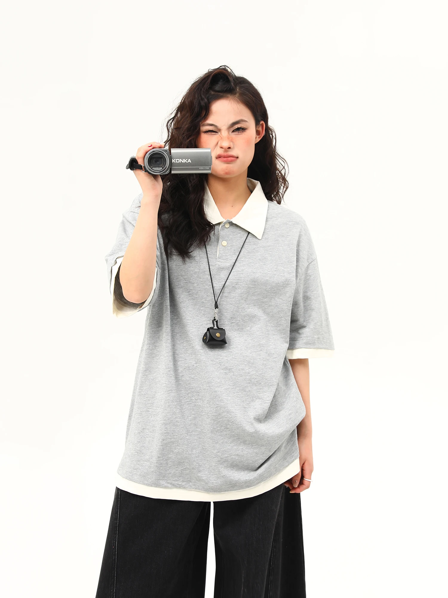 

Wild AZI 2026 Summer Men's ort Sve T-irt Turn-down Collar Cleanfit High-end Feeling Bamboo Pattern Street Sle Cotton...