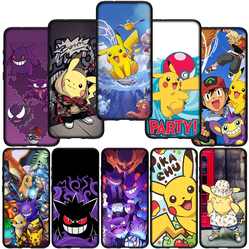 Pokemon GO Gengar Pikachu Cover Phone Casing for Xiaomi Poco X3 NFC GT X4 M2 M3 M4 Pro M5 10T 11T 11 12 C40 F3 A3 A2 Soft Case