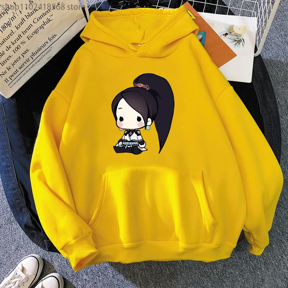 Cartoon Valorant Hoodie Unisex Sage Streetwear Women Autumn Winter Y2k Clothes for Teens Felpa Moletom Aesthetic Lounge Wear Men