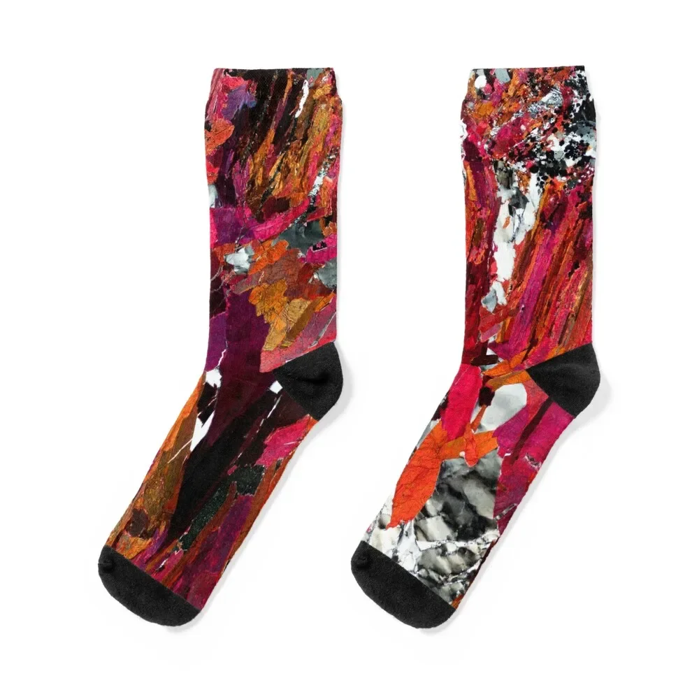 

Piemontite from St Marcel, Italy rock thin section - geology gift Socks sheer Lots summer Socks Men's Women's