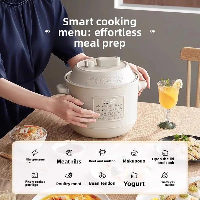 Multi-function Electric Pressure Cooker 3L Capacity Insulation & LCD Display  2-3 People 2024