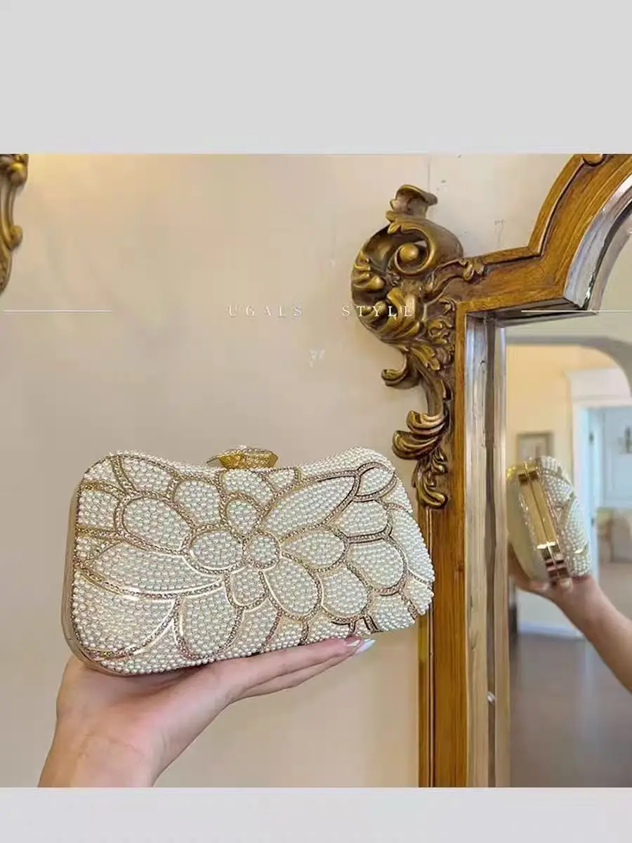 

Beads Beaded Fashion Banquet Bag Luxury Glitter Diamond Women Handbag Wedding Party Clutch Purse Female Shoulder Crossbody Bag