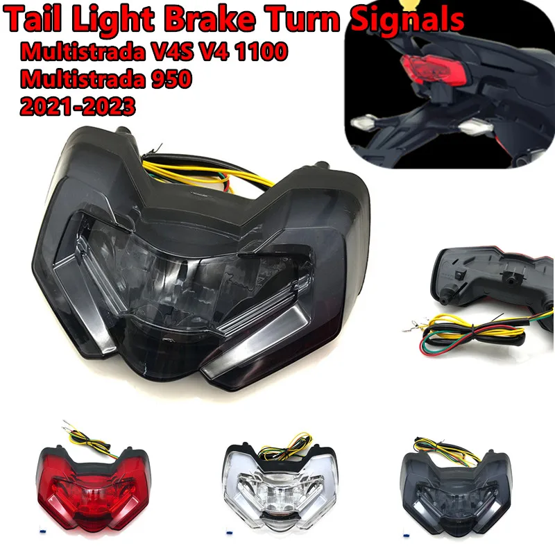 

Подходит для V4 для DUCATI Multistrada V4S V4 1100/950 2021-2023 22, светодиодный задний стоп-сигнал для мотоцикла, встроенная лампа, задний фонарь