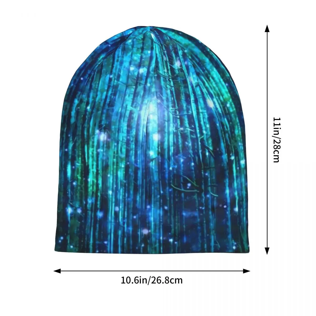 Magical Forest Bonnet Hats Stars Print Knit Hat Female Male Vintage Elastic Beanie Hats Winter Kpop Design Caps