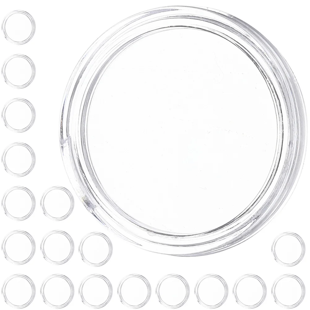 50pcs Box Transparent Round Plastic Coin Holder Dust-Proof Scratch-Resistant Organizer For Collectors Coin Storage Case Capsules