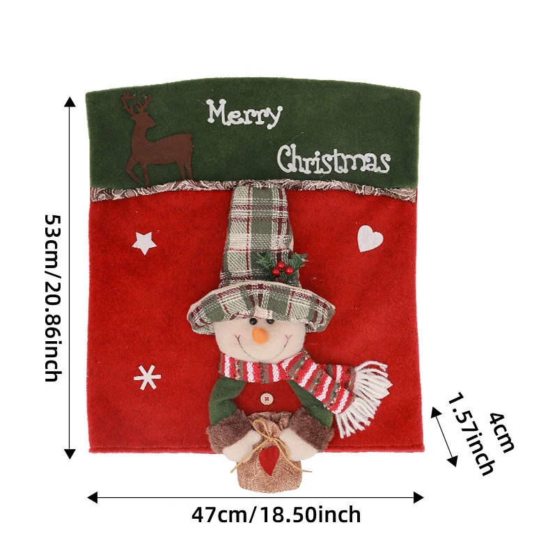 Cute Stereo Santa Claus Snowman Doll Chair Cover Christmas Home Decoration Chair Cover Creative Home Holiday Atmosphere Supplies image 6