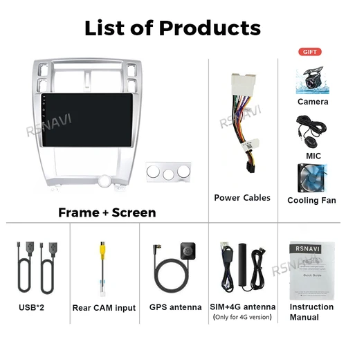 Imagen 2 del producto Android 15 Carplay Auto Radio de coche para Hyundai Tucson 2004 2005 2006 2007 2008 2009 reproductor de vídeo Multimedia navegación GPS estéreo