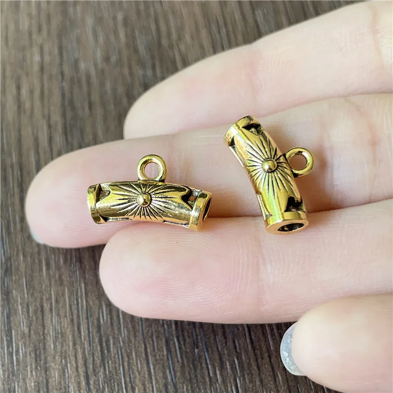 10*17mm Tibetan Silver Gold Classic Three-Way Bifurcated Small Pendant DIY Handmade Jewelry Crafts Connector Making Accessories