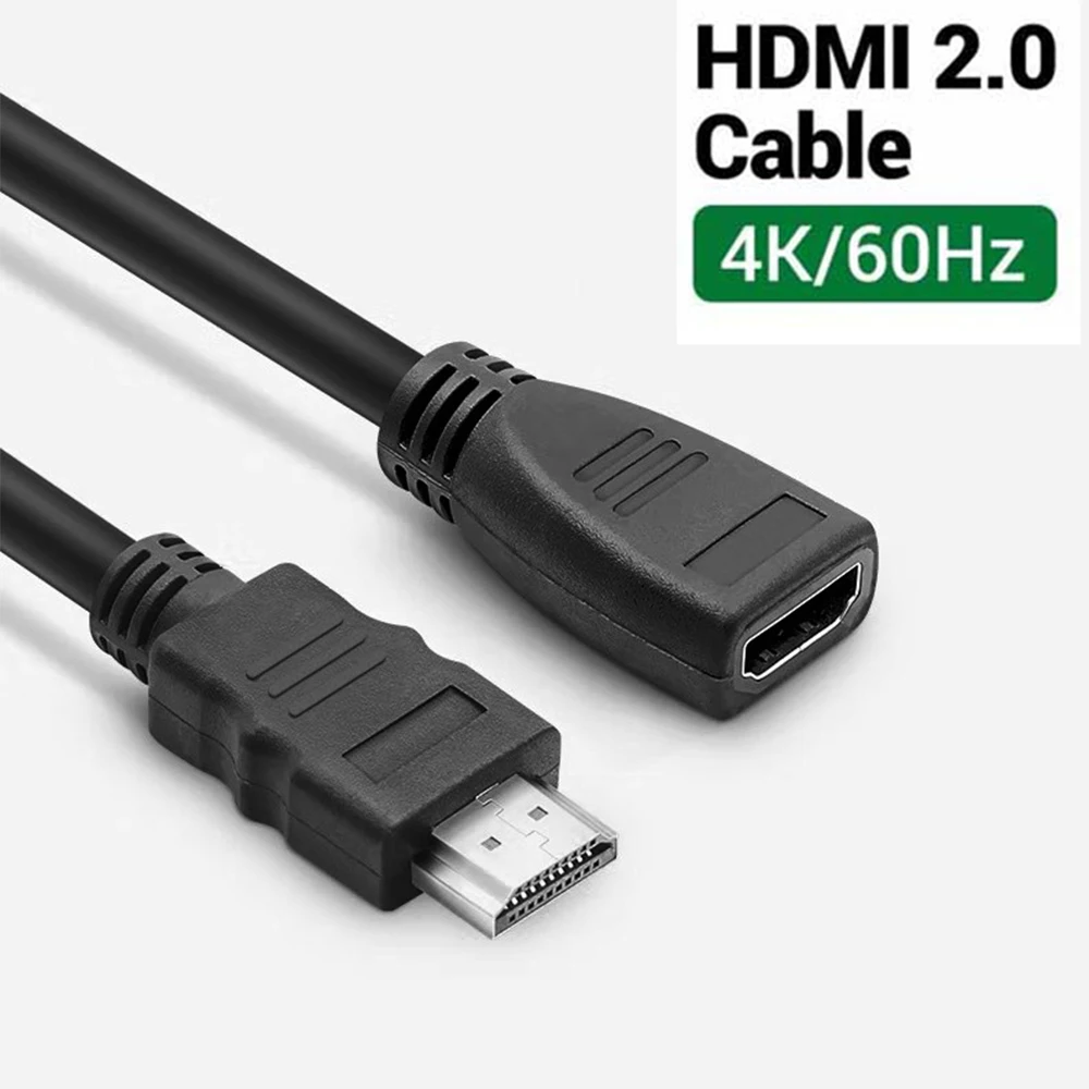HDMI 2.0 Extension Cable 4K 60Hz HDMI Male to Female Extension Cord 4K HDMI Port Saver Extension HDMI Cable for PS5 Xbox PC HDTV