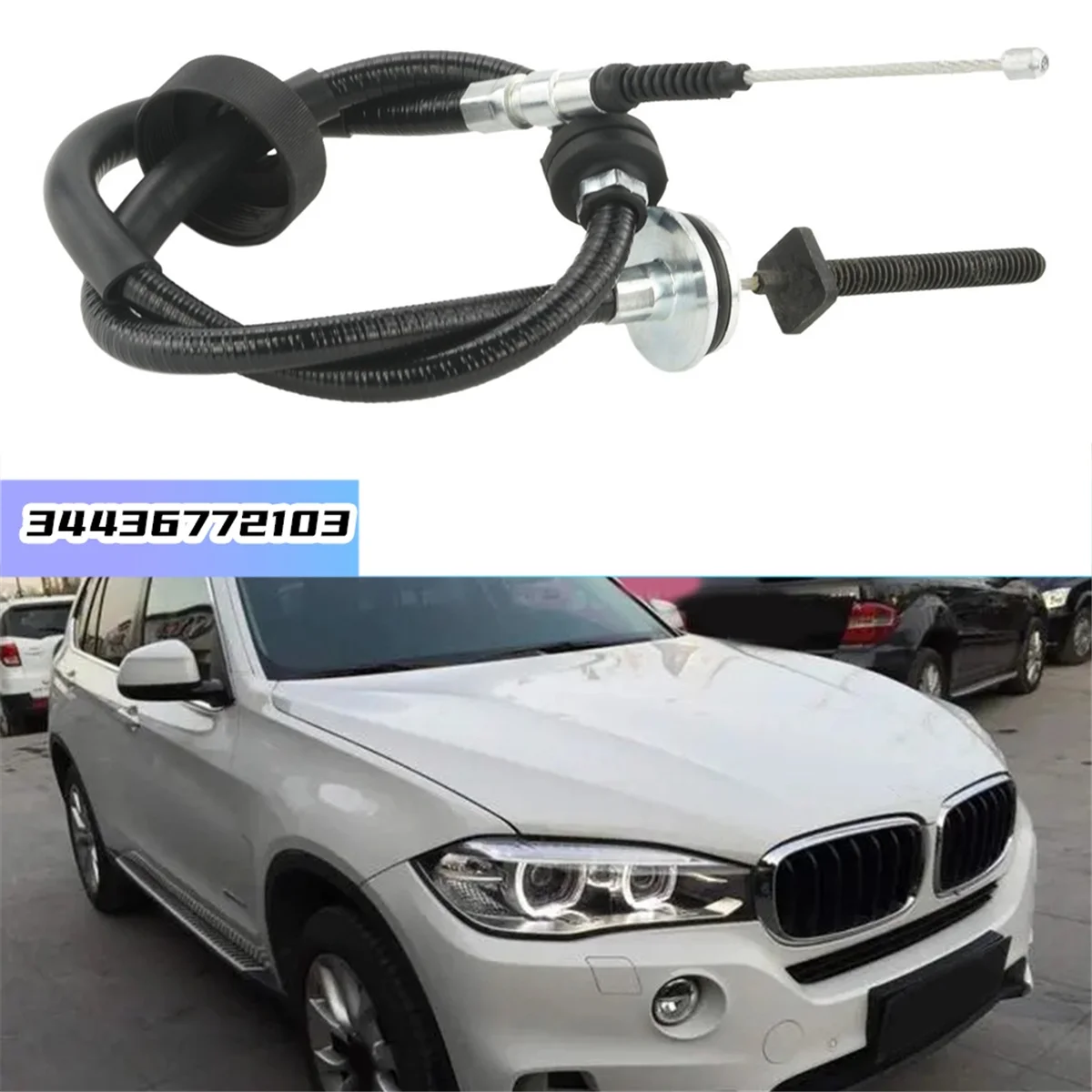 34436772103 Car Rear Left Parking Brake Cable Handbrake Cable for BMW X5 X6