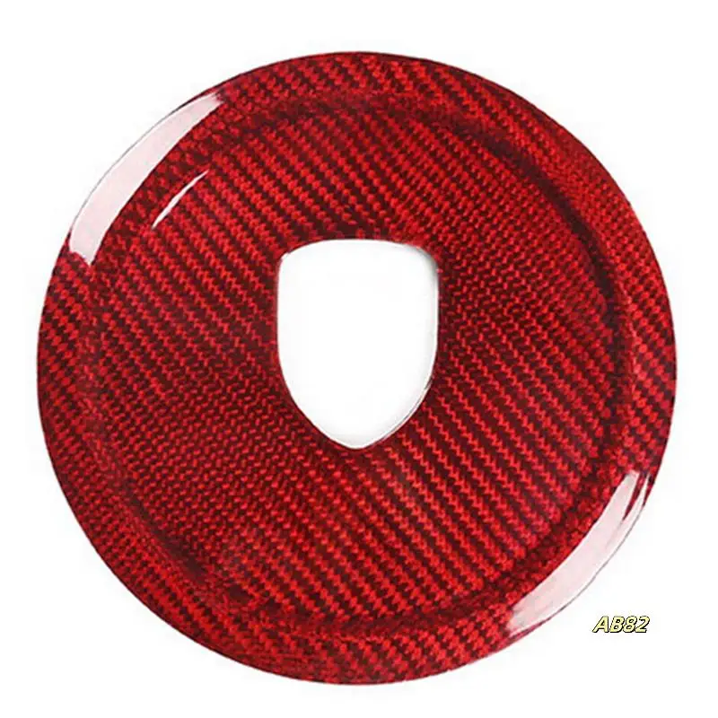 

Real Carbon Fiber Steering Wheel Rings Logo Trim Cover Stickers For Porsche 911 Panamera Cayenne Boxster 2008-2016 Parts Red