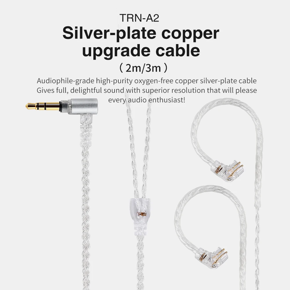تريليون A2 متوازن كابل الفضة مطلي كابل ايفي سماعة 2M/3M موصل استخدام ل تريليون VX برو TA1 MT1 CS2 باكس ل KZ