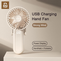 Youpin USB Mini Fan Portable Handheld Electric Fan Rechargeable Quiet Pocket Hand Ventilador with Power Digital Display Outdoor