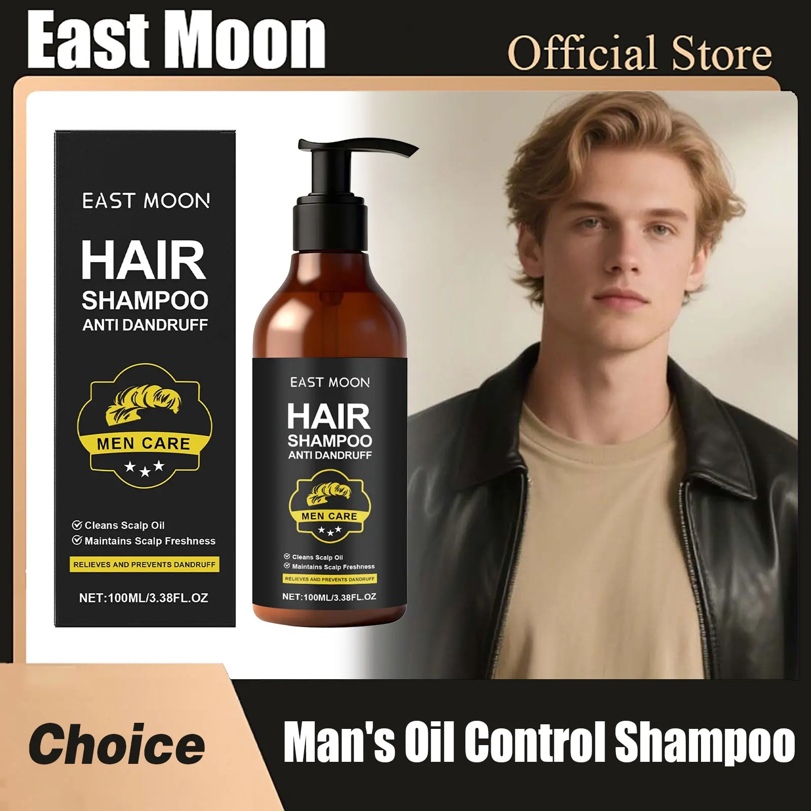 

East Moon Man Oil Control Shampoo Deep Clean Improve Thickening Nourish Smoothing Scalp Massage Improve Growth Hair Care Shampoo