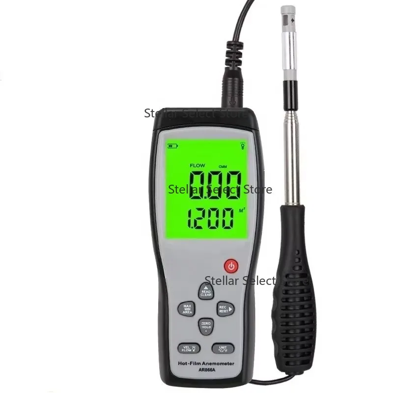 Digital Hot-film Anemometer Wind Speed Meter Air Velocity Wth Temperature Measurement 40M/S Data Hold to PC Via USB