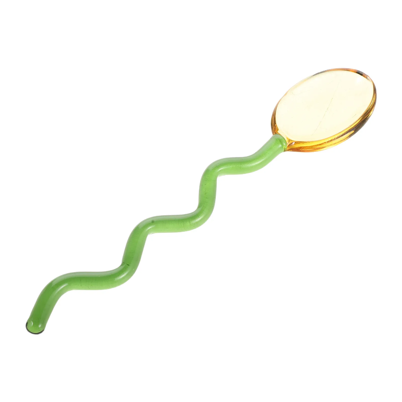 

Glass Coffee Mixing Spoon - Twisted Colorful Design Heat Resistant Borosilicate Spoon for Tea Cocktails Desserts - Decorative