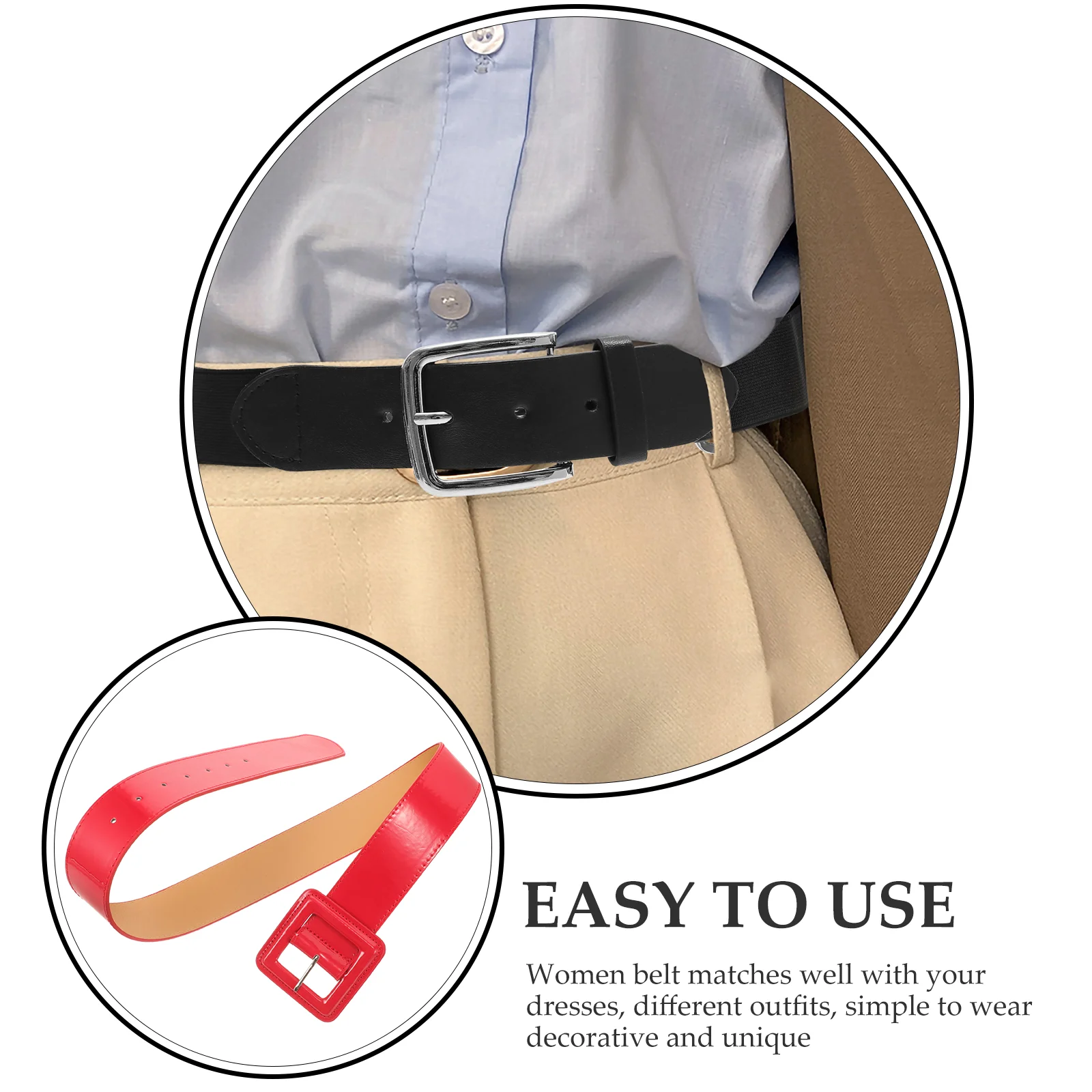 Cinture larghe brevettate per donna, decorazione vintage, abito causale da uomo artificiale