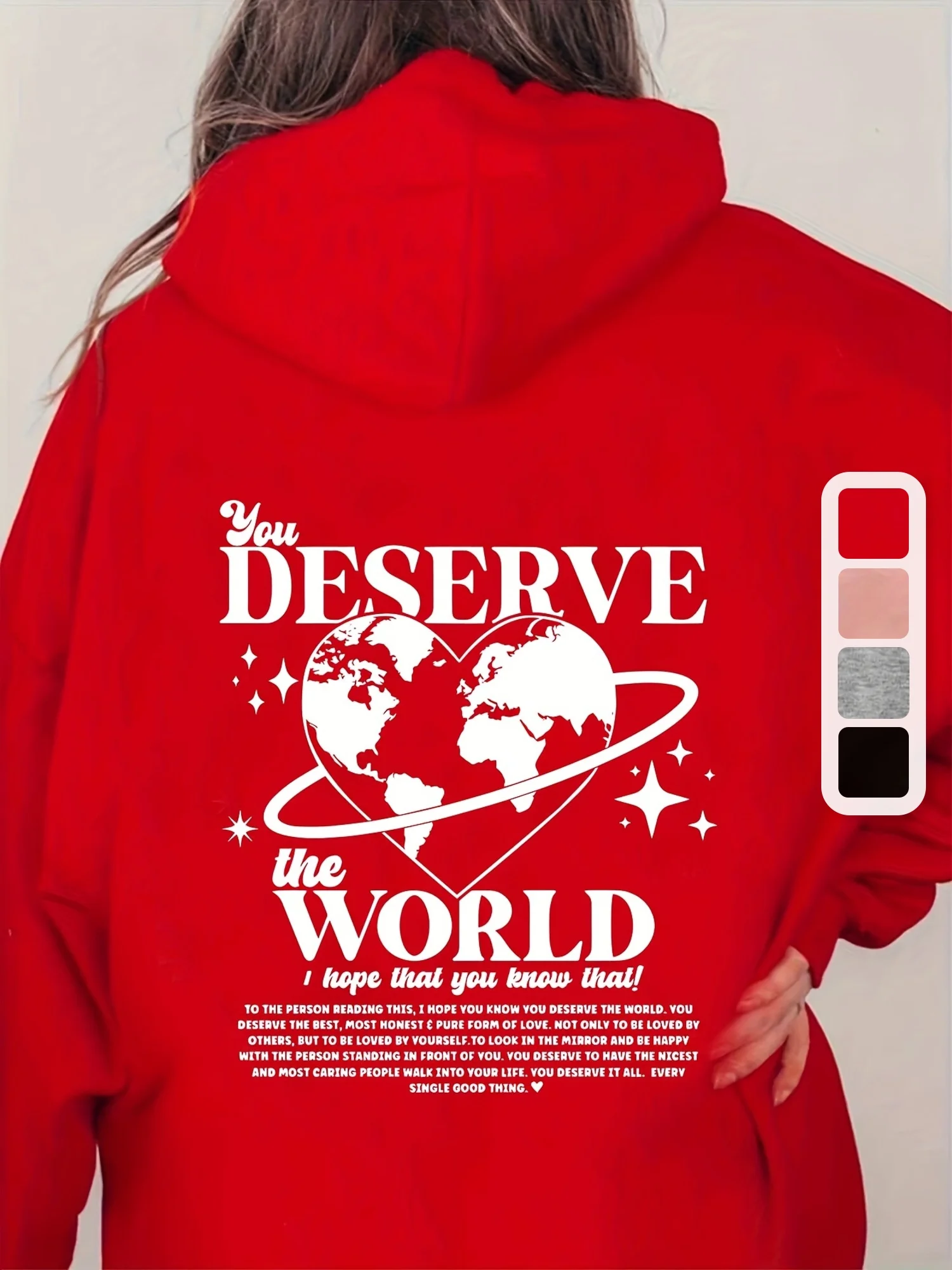 

Толстовка с принтом сердца и букв, милая толстовка с капюшоном и карманом-кенгуру на шнурке, женская одежда