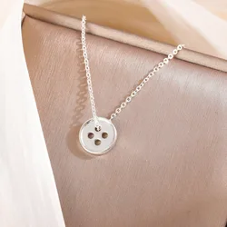 Uini-Tail hot new 925 Tibetan silver Korean wild button necklace fashion flow short clavicle chain Chinese Valentine's Day gift