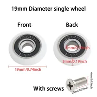 10PCS 19/23/25mm Bath Cabinet Slide Door Wheel Wardrobe Shower Room Bearing Roller Replacement Bathroom Gate Accessories 6