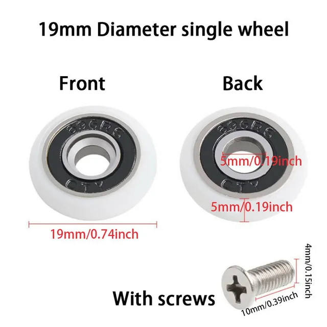 10PCS 19/23/25mm Bath Cabinet Slide Door Wheel Wardrobe Shower Room Bearing Roller Replacement Bathroom Gate Accessories 6 10PCS 19/23/25mm Bath Cabinet Slide Door Wheel Wardrobe Shower Room Bearing Roller Replacement Bathroom Gate Accessories 6