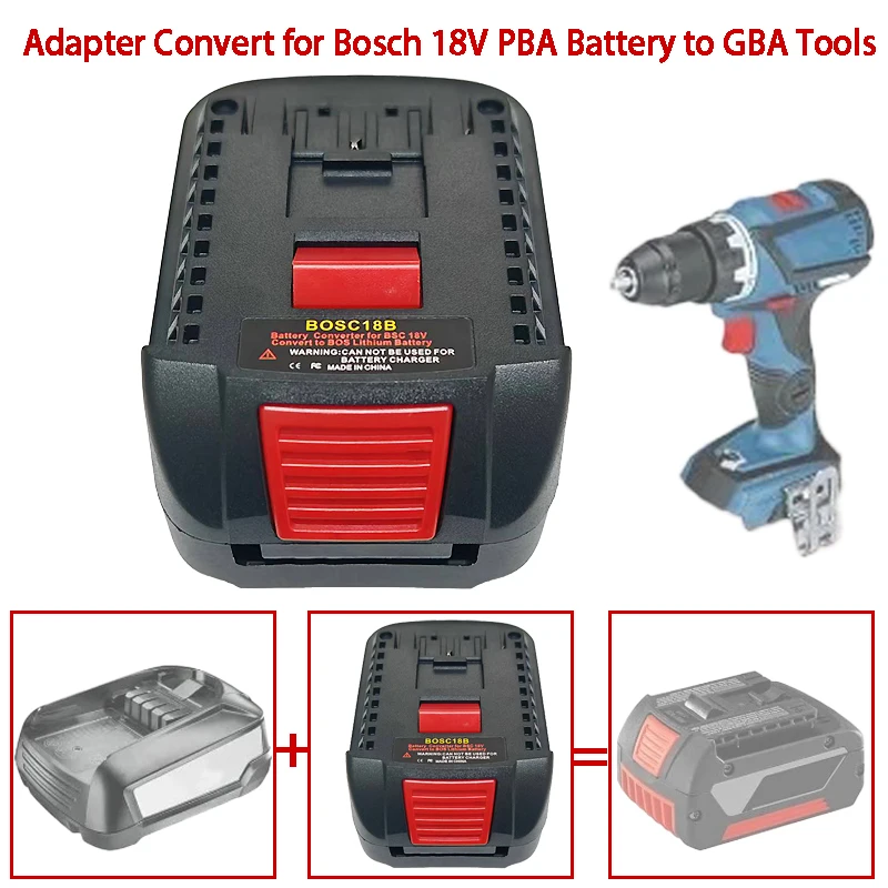 

BOSC18BS Battery Adapter Convert To for Bosch 18V Battery Work for Bosch 18V GBA Power Tools Converter for Bosch 18V PBA Battery