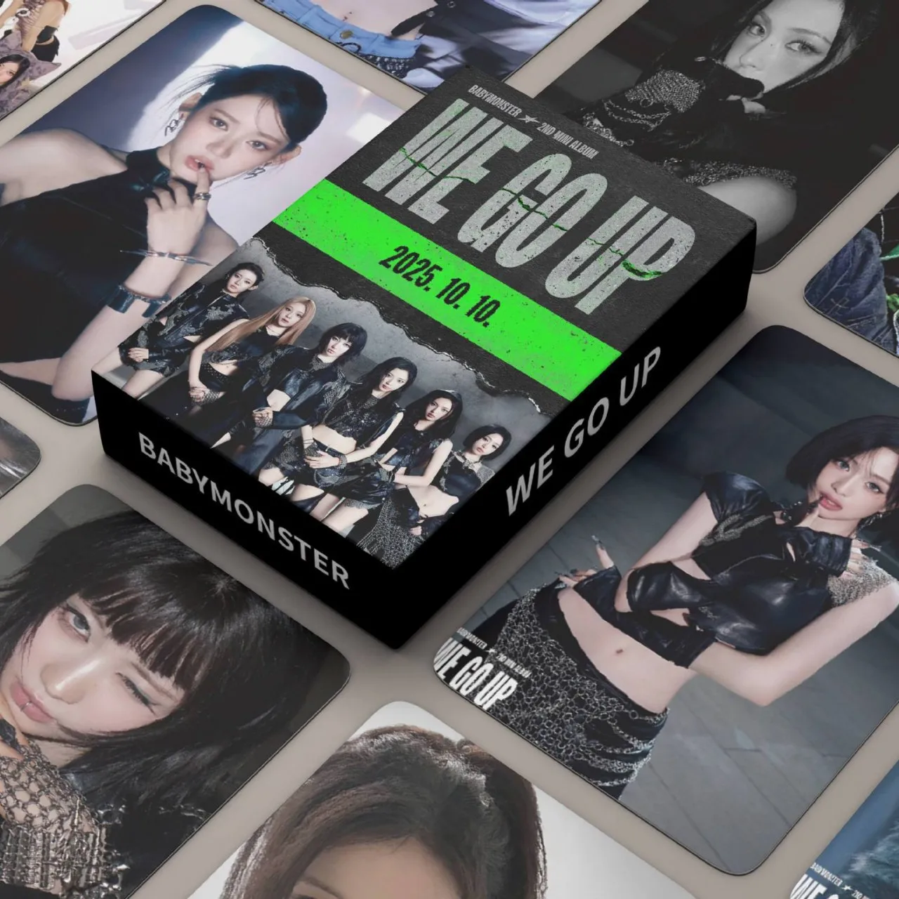 ألبوم KPOP BABYMONSTER WE GO UP مكون من 55 قطعة/المجموعة/مجموعة بطاقة صور عالية الجودة طراز INS مزدوجة الجانبين مطبوعة بطاقة LOMO هدايا ASA AHYEON RUKA