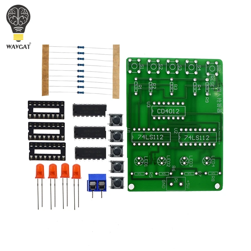 Four Person Responder Diy Kit 4 Channel Answering Teaching Practice Welding PCB Board Fun Electronic DIY Parts laboratory