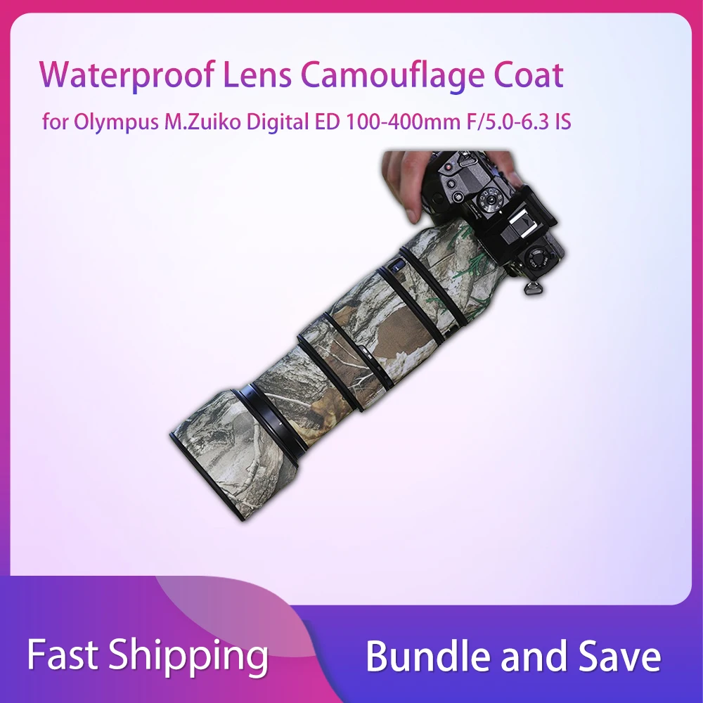 Protective Sleeve Case ED100400 Rain Cover For Olympus M.Zuiko Digital ED 100-400mm F/5.0-6.3 IS Waterproof Lens Camouflage Coat