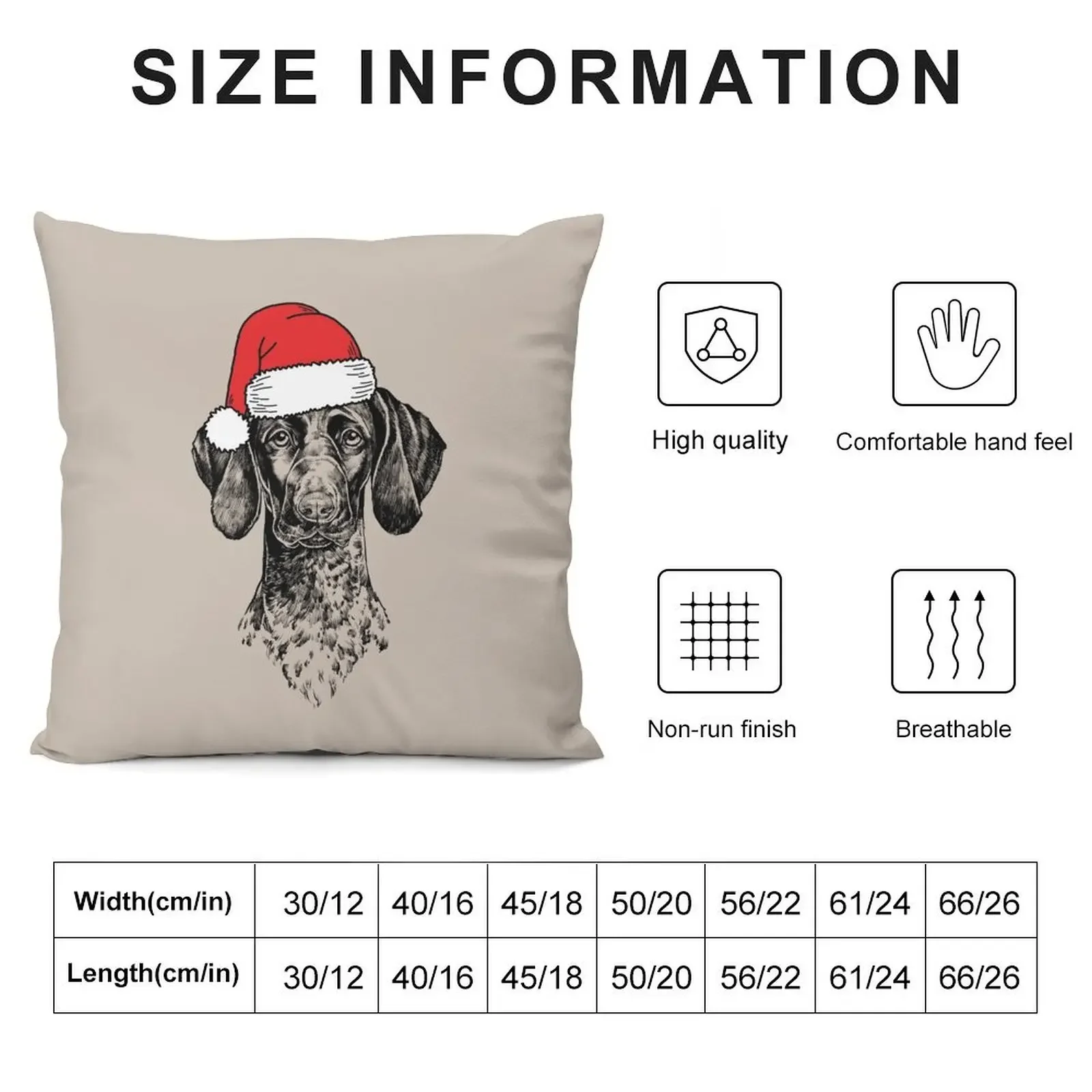 Christmas German Shorthaired Pointer Santa GSP Dog Holiday Throw Pillow anime girl Marble Cushion Cover pillow