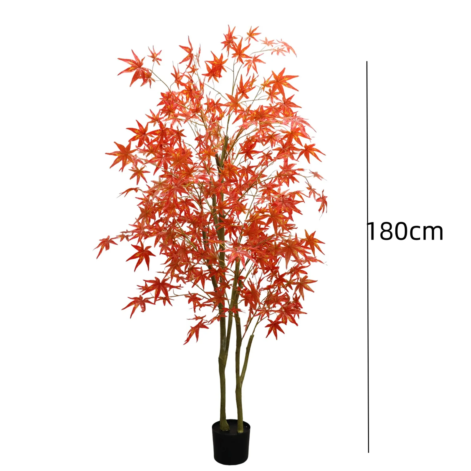 Lidzopas Artificial Maple -180cm - Artificial Autumn Maple in Plastic Can - Red Autumn Tree - Indoor Plants - Household Silk Art