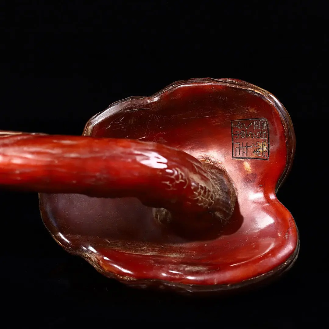Ganoderma lucidum Ruyi horn ornament home collection gift