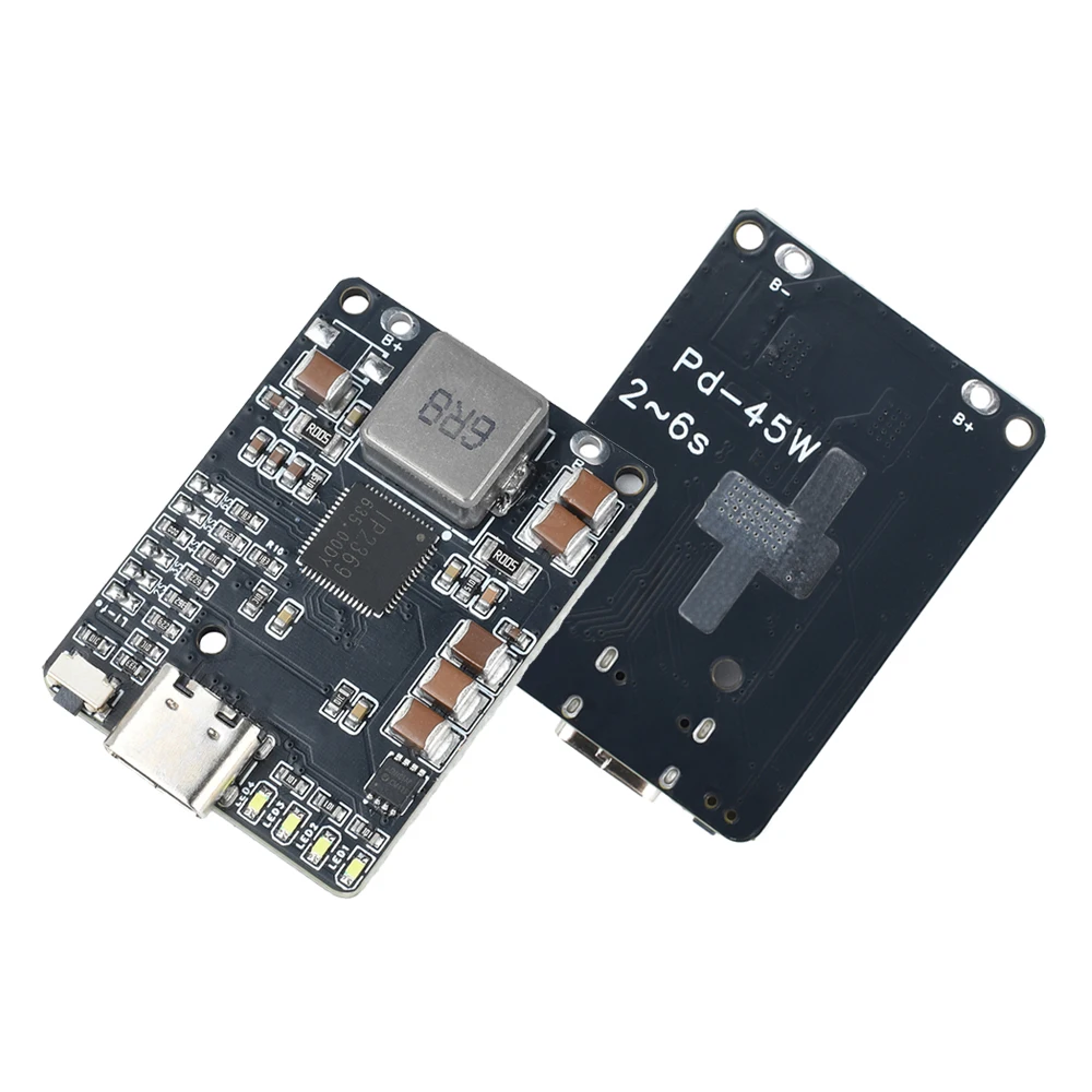 IP2369 45 Вт 2S ~ 6S Модуль зарядки и разрядки литиевой батареи Литий-ионный/LiFePO4 Батарея Type-C PD3.1 QC2.0/QC3.0 Быстрая зарядка