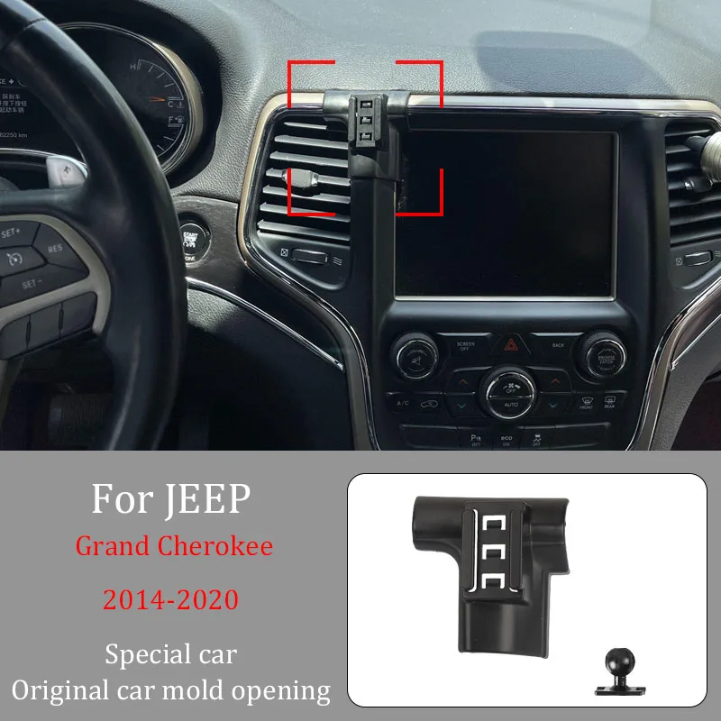 Car Phone Holder For JEEP Grand Cherokee 2014-2020 Wireless Charger Automatic Clamping 360° Rotati  Navigation Bracket